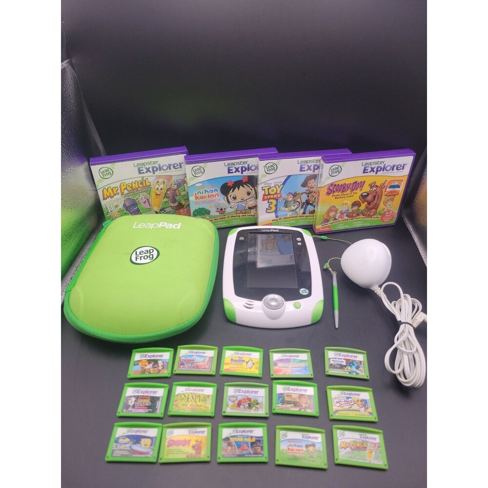 LeapFrog LeapPad Explorer Tablet Bundle 15 Games Charger Case Tested